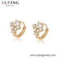 96983 xuping latest hot sale white crystal stone hoop earring for ladies